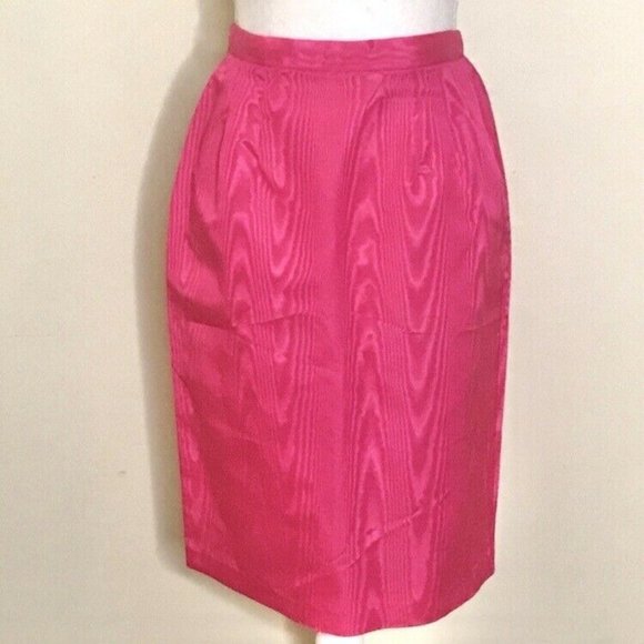 Vintage 80s Pink Taffeta Skirt Set Suit Small USA - Picture 5 of 7